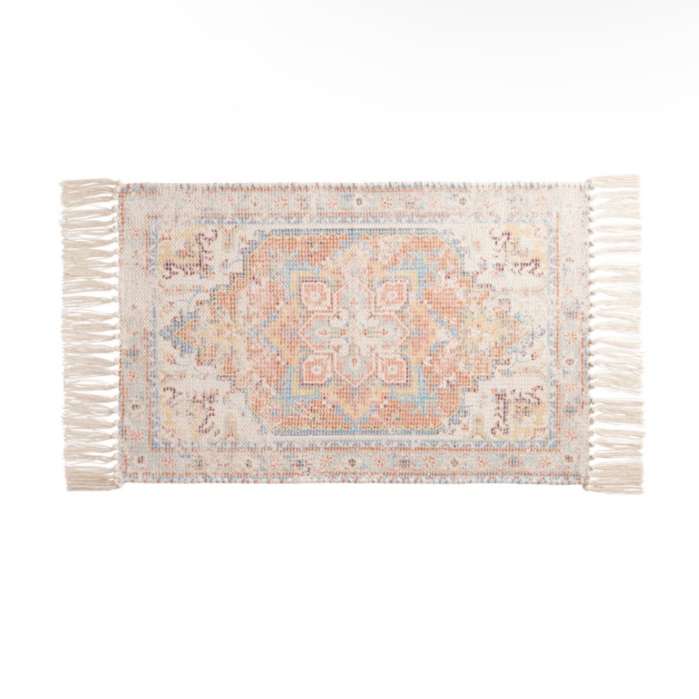 NWT Shireen Rug Print Flatwoven Bath Mat